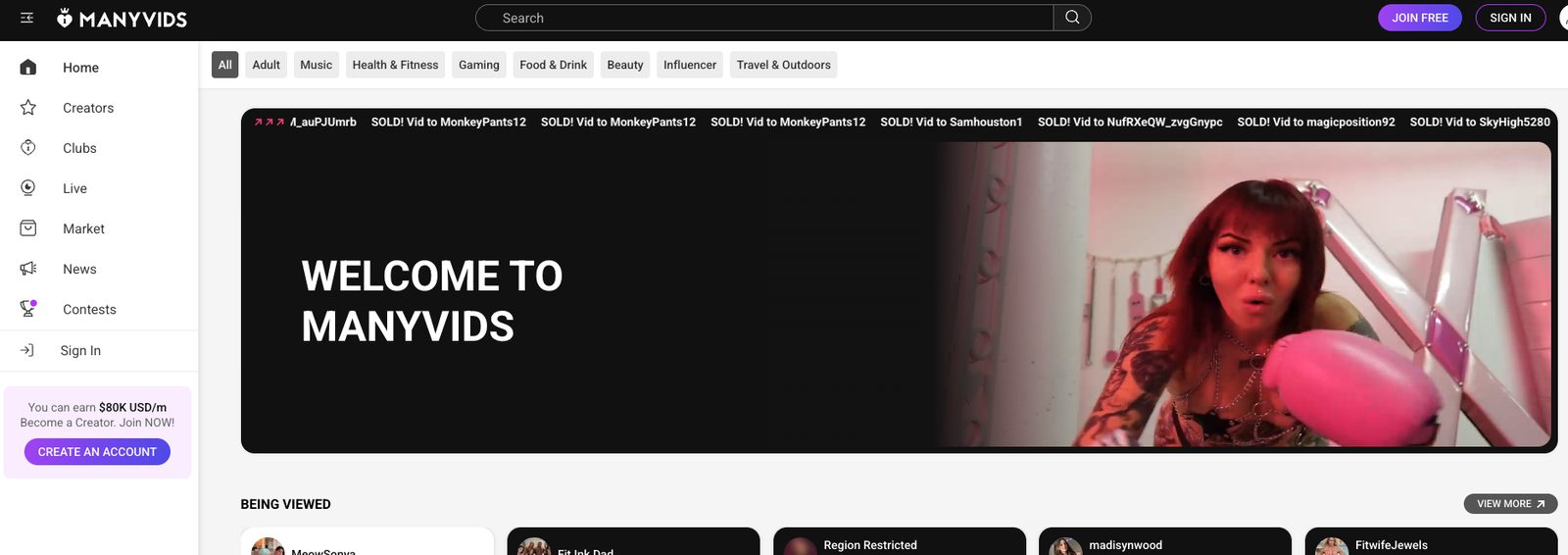 ManyVids — video marketplace alternative to OnlyFans