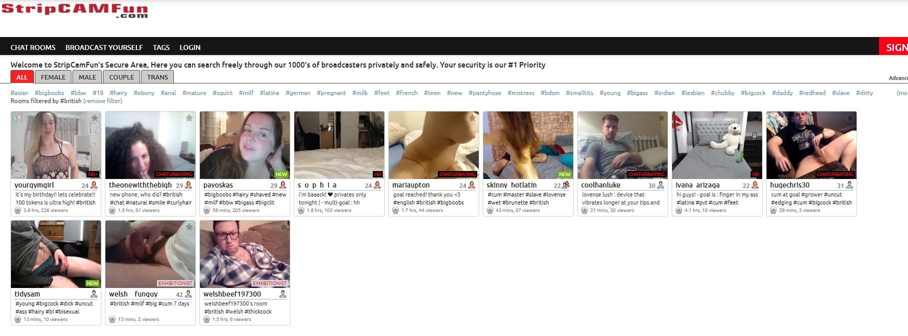 UK Sex Cams On Stripcamfun